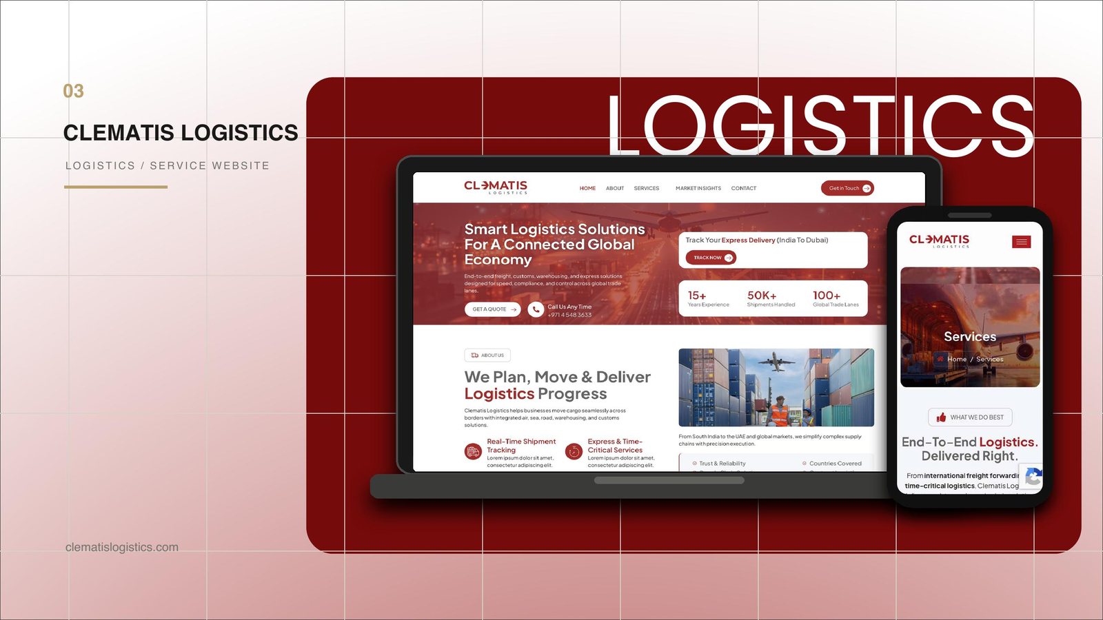 Clematis Logistics 1 — logistics website design, cargo company social media, logistics digital marketing
