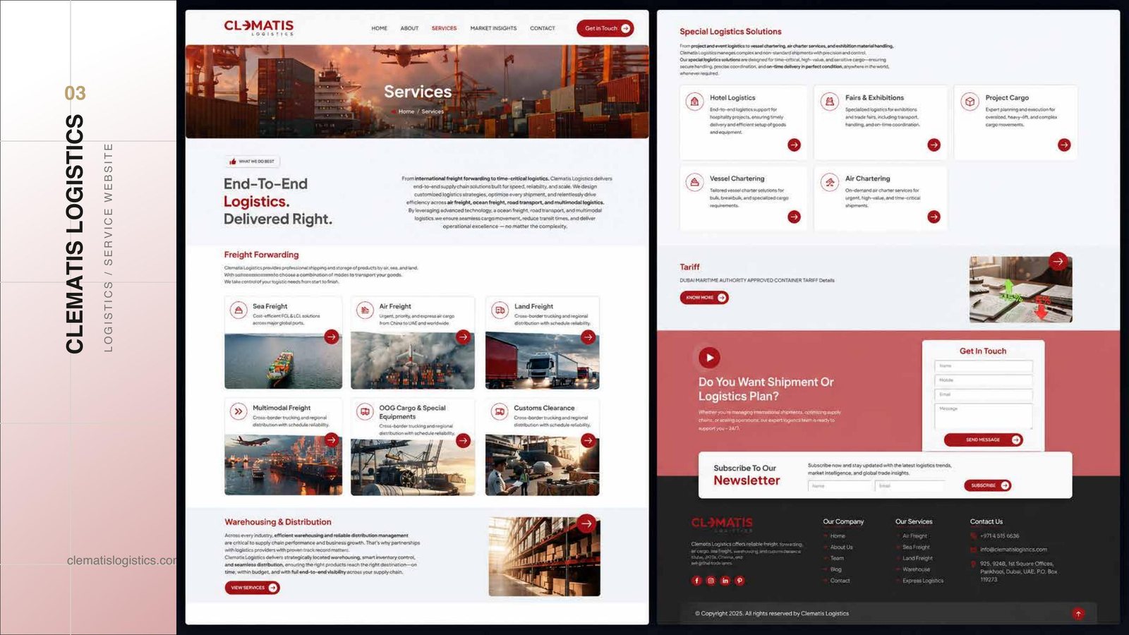 Clematis Logistics 2 — logistics website design, cargo company social media, logistics digital marketing
