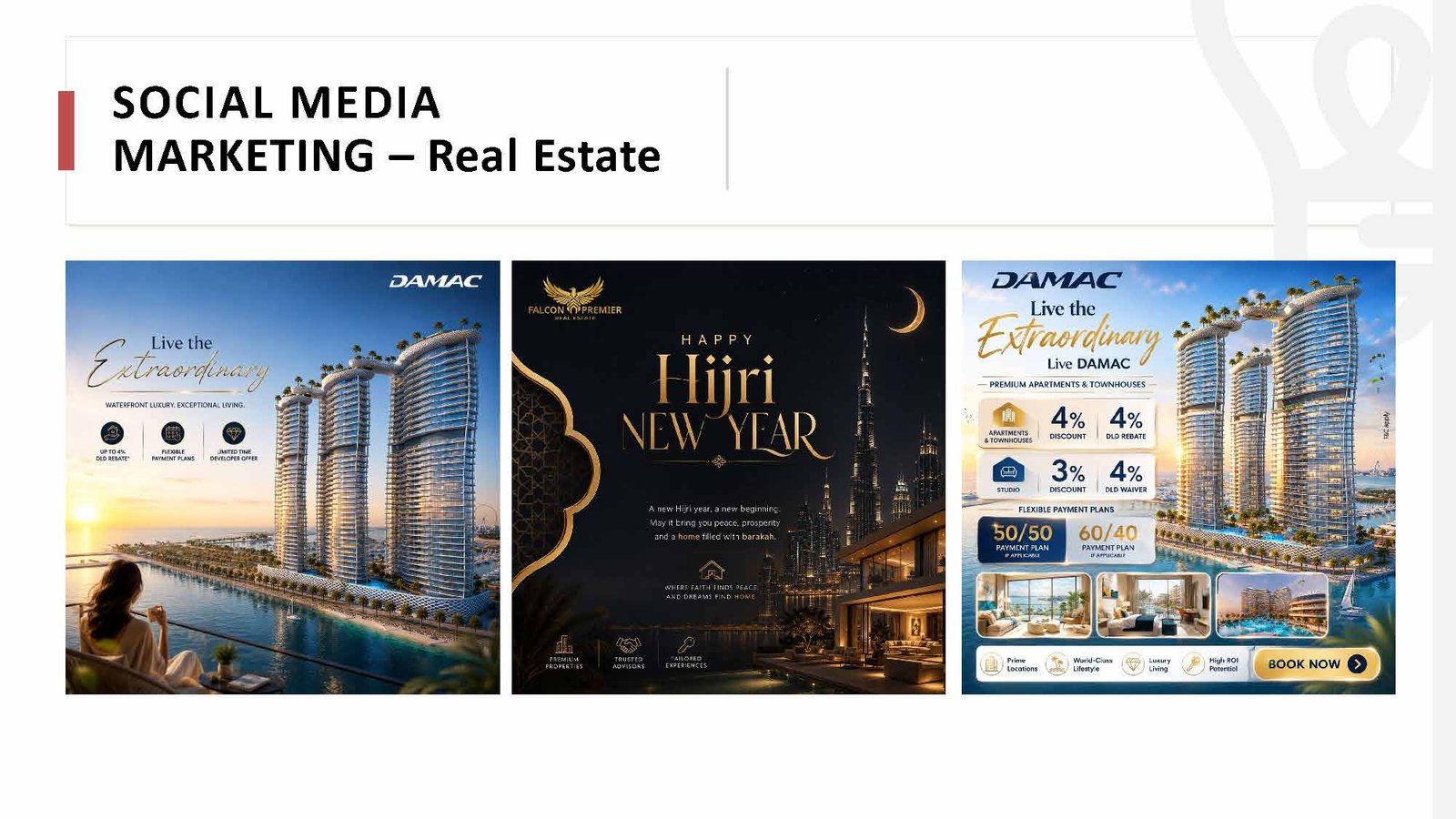 Falcon Premier 4 — real estate marketing Dubai, property website design, real estate social media ads, luxury property branding