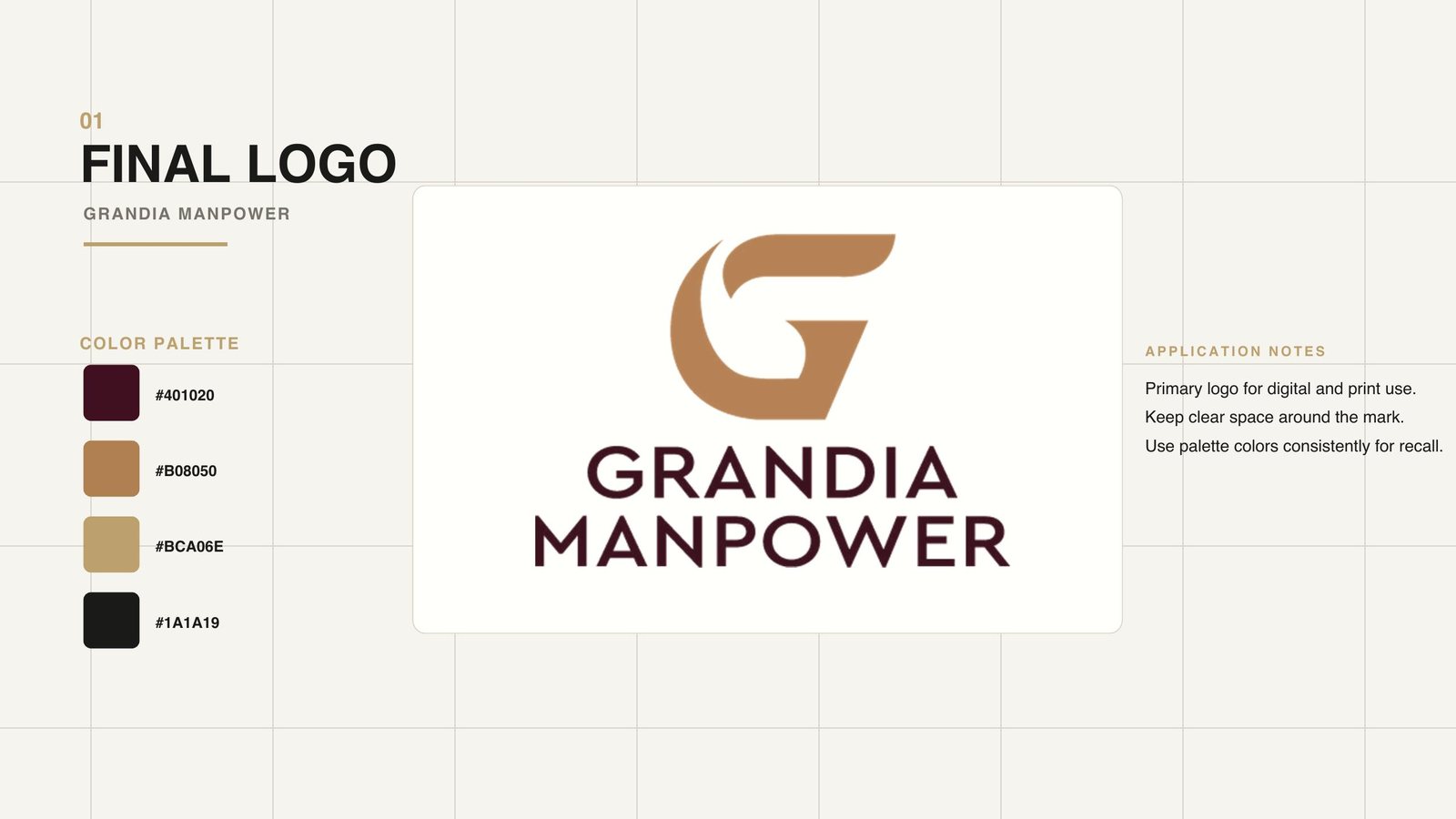 Grandia Manpower 2 — manpower company logo design, corporate logo design UAE, brand identity portfolio